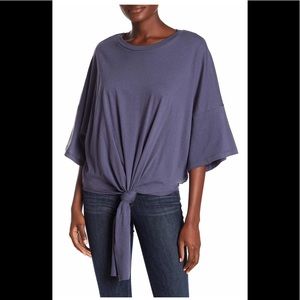 Socialite Blue Front tie tee shirt. Size L